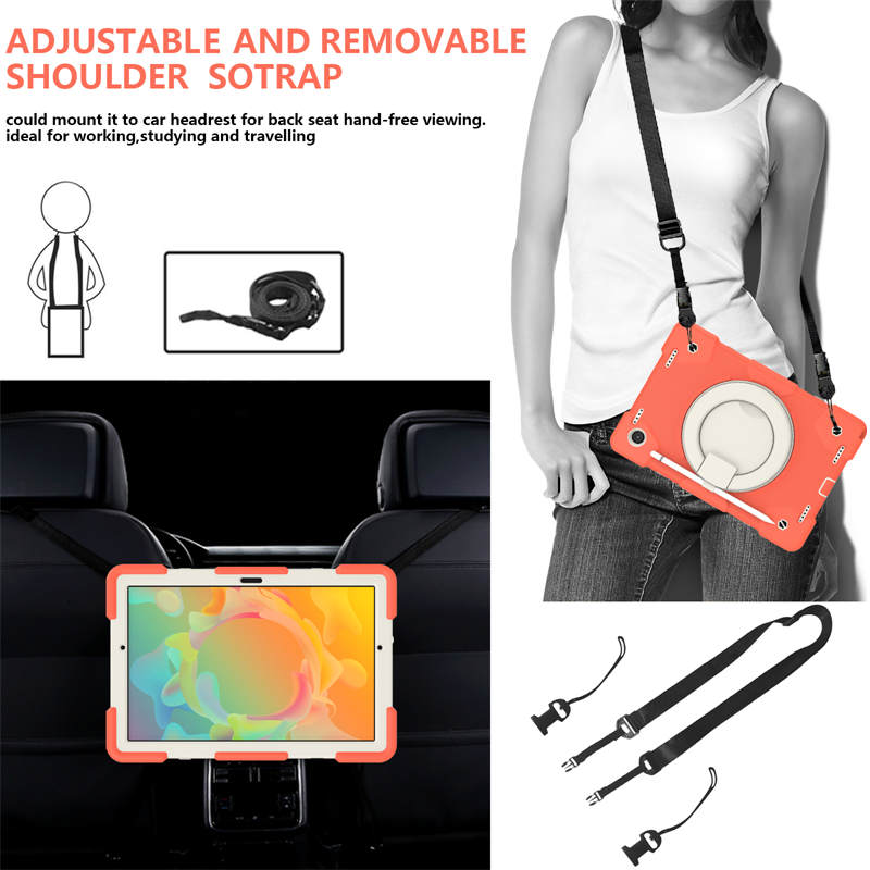 Tab A 8 X200/X205 Samsung Tablet Case with 360¡ãSwivel Stand-Coral Orange
