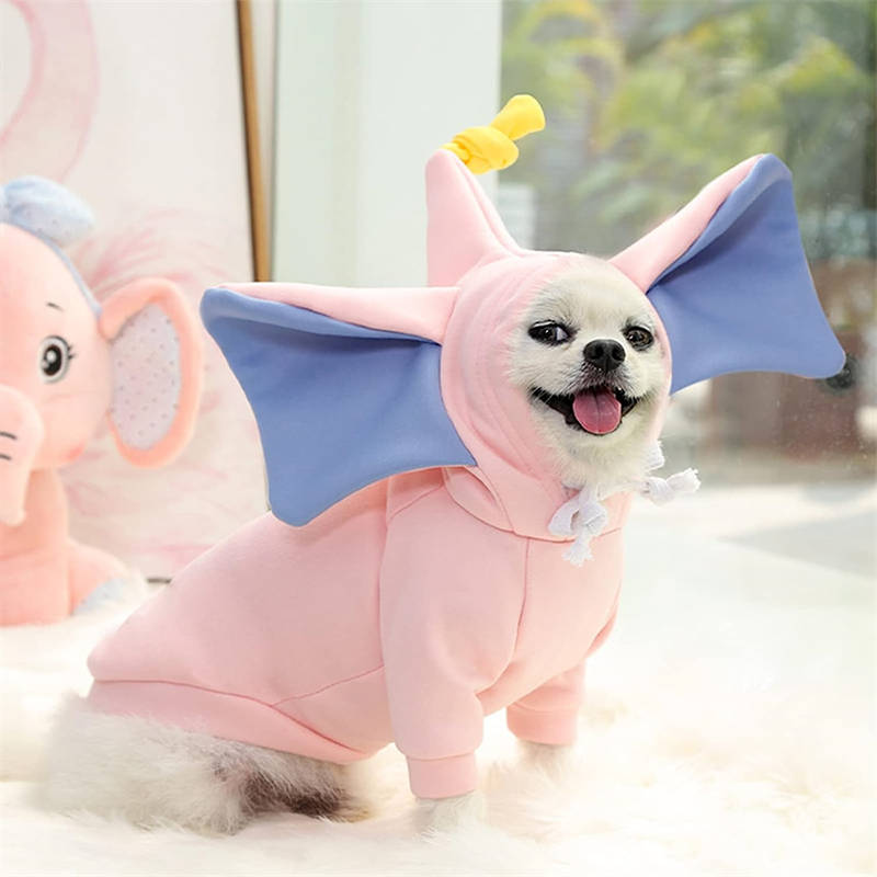 2 Pack Winter Big Ear Elephant Dog Hoodies Cute Warm Pet Costume