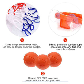 Bathtub Basketball Hoop & Balls Set Bath Toys for Toddler