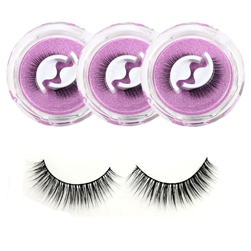 3 Pairs False Eyelashes Self Adhesive Waterproof Reusable No Glue Needed-2