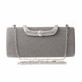 Square Clutch Rhinestone Bag Design Fine Flash Evening for Women-Black