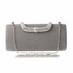 Square Clutch Rhinestone Bag Design Fine Flash Evening for Women-Black