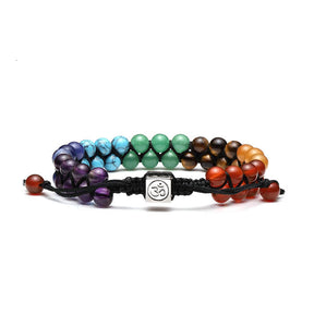 Bead Bracelet 7 Chakras Healing Crystals Bracelet Stone Beads Double Layer Bracelets-Colourful