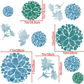 DIY Creative Blue Flowers Vines Decals Wall Stickers Home Removable Decor