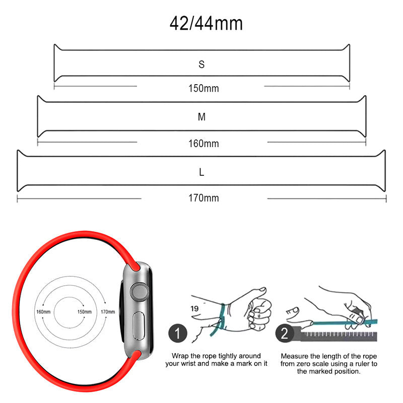 Sports Breathable Silicone Solo Loop Watchband for Apple Watch Series 6/5/4/3/2/1/SE-BlackGray