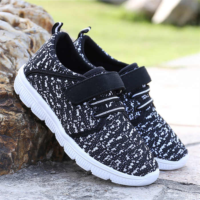 Kids Lightweight Breathable Running Sneakers Sport Casual Shoes for Boys Girls-Black