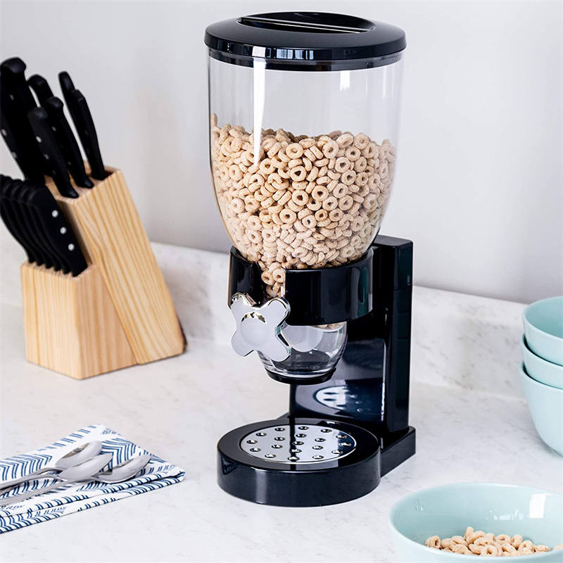 Dry Food Cereal Control Convenient Storage Single Control Black