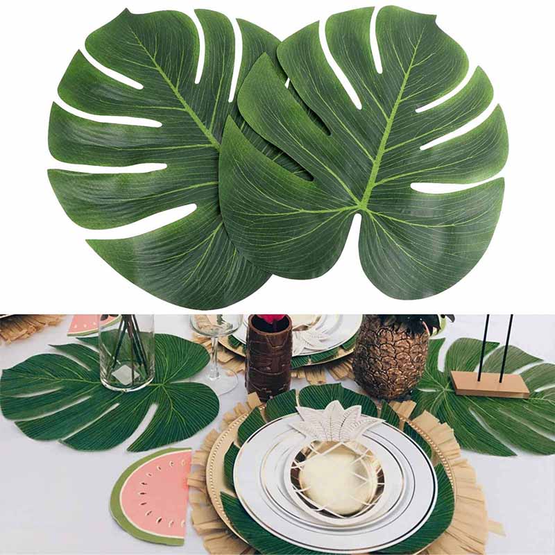 Artificial Tropical Palm Leaves Safari Birthday Decorations Faux Leaf Jungle Hawaiian Party DecorationsTheme Decorations
