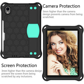 Hive iPad Case For iPad Mini 6 Durable Stand Cover With Shoulder Strap-BlackAqua