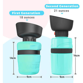 Pet Portable Water Bottles Safety Silicone Collapsible Bottle for Travel 600ML-BlueGreen