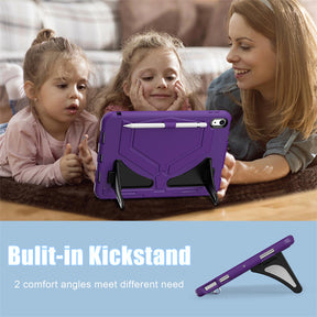 Kids Case Heavy Duty Shockproof with Kickstand for iPad 10th 2022-PurpleBlack