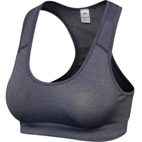 Women Sports Bra Yoga Workout Fitness Tank Top Without Steel Ring Breathable Quick Drying Running Underwear 2108-Gray