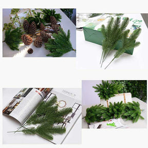 30Pcs 10.24x3.94 Inches Artificial Pine Branches Green Leaves Needle Garland