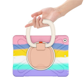 B-OnePiece iPad Case+Neck Strap For iPad Pro 12.9 2018/2020-Colorful&Pink