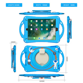 iPad Case Shockproof Case With Handle Stand Shoulder Strap for iPad 9.7 2018/2017/Pro9.7/Air2/Air-Blue