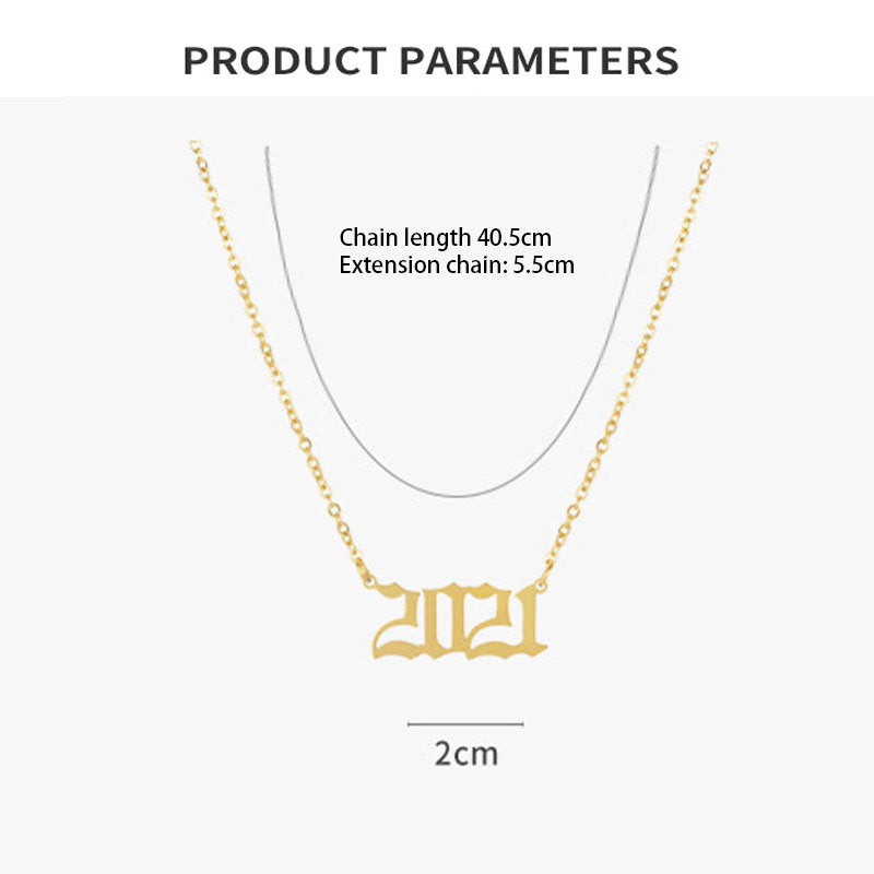 Birth Year Number Pendant Necklace Memorial Day Jewelry for Women