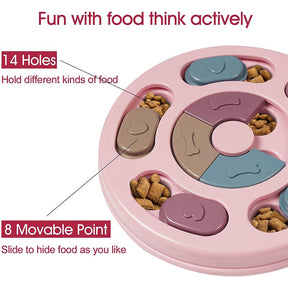 Dog Puzzle Feeder Toys for IQ Training Mental Enrichment-Pink