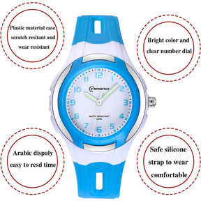 Kids Waterproof Learning Time Wrist Watch-Blue