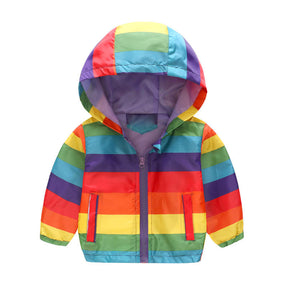 Boys Girls Cartoon Print Zip Lightweight Jacket Hooded Coats Casual Windbreaker-9