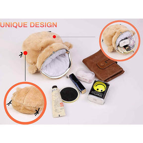 Women Cute Chick Plush Crossbody Bag Chic Small Cell Phone Wallet For Girls-White