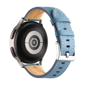 Genuine Leather Watchband Groove for Galaxy Watch 42mm/Samsung Gear S3-PremiumBlue