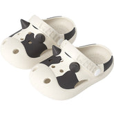 Cute Cow Garden Clogs for Kids Non-Slip Sandals Indoor/Outdoor-White