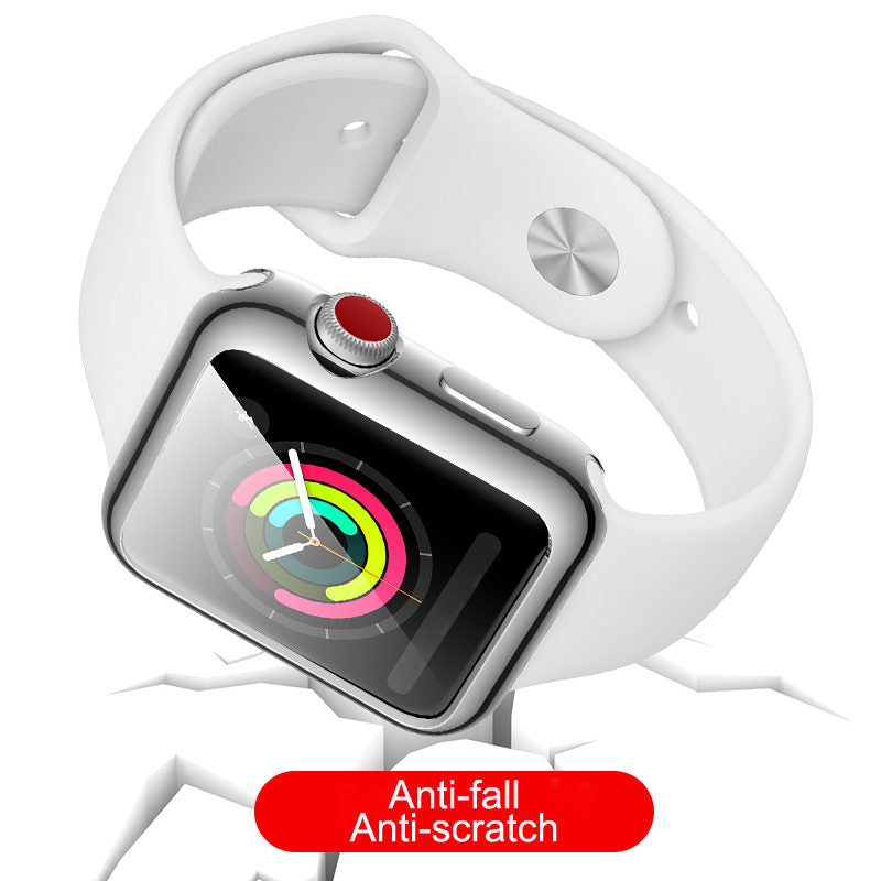 TPU Plated Cover Scratch-Proof Smartwatch Protective Case for iWatch Series SE/6/5/4/3/2/1-Silver