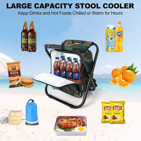 Multifunctional Backpack Folding Chair Outdoor Gear Camping Stool-Camou