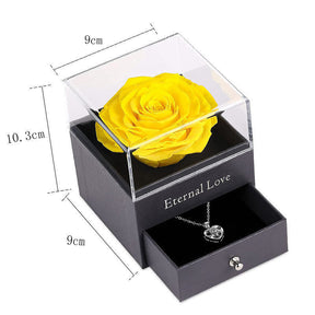 Preserved Flower Rose Gift Box for Valentines Day Anniversary Wedding-Yellow