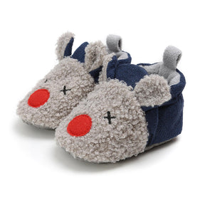 Infant Baby Boys Girls Slippers Non Slips Bottom Winter Booties House Shoes-FawnGray