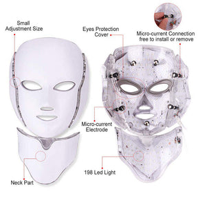 7 Colors Light Mask Beauty Instrument for Facial Care and Neck Skin-White