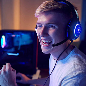 Gaming Headset with Noise Canceling Mic Deep Bass Stereo Sound for PS4 PS5 Switch PC-Blue