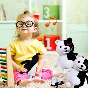 Black White Bear Plush Doll for Birthday Child Pillow Toy Home Decor Adornment -35cm