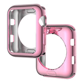 TPU Plated Cover Scratch-Proof Smartwatch Protective Case for iWatch Series SE/6/5/4/3/2/1-Pink