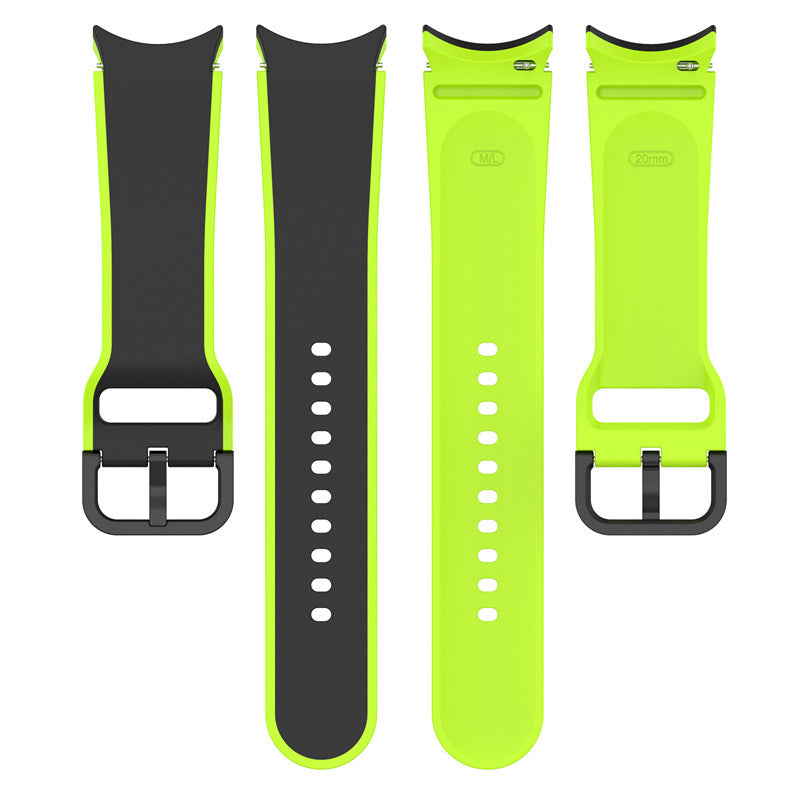 20mm Two Tone Silicone Sports Strap for Samsung Galaxy Watch 5-BlackGreen