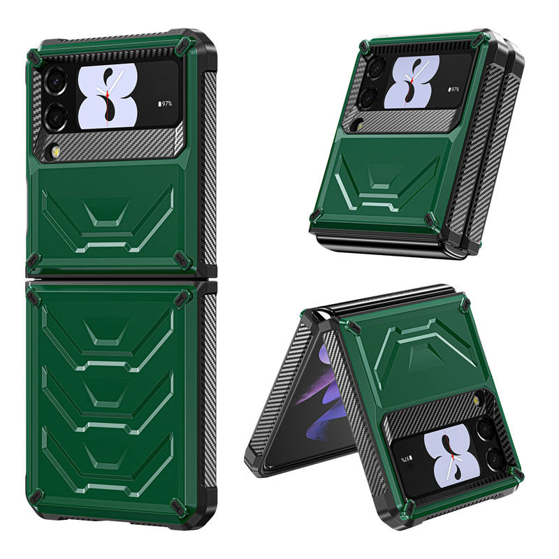 6.7inch Armored Full-Body Rugged Protection Case for Samsung Galaxy Z Flip 3-Army Green