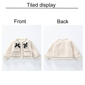 Girls Sherpa Short Coat Toddler Winter Jacket Warm Outwear Clothes 2-10 Years