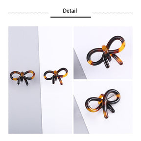 Pair Of Acrylic Tiny Bow Stud Earring-Dark Brown