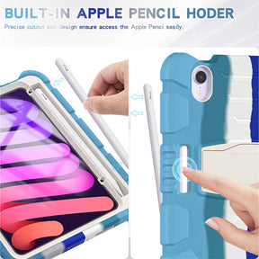 KingKong iPad Case For iPad Mini 6 Three-Layer With Holder-ColourfulBlue