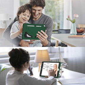 Tablet Case Kids Friendly with Pencil Holder for iPad 11 2020/2021/2022-GreenBlack