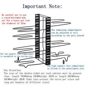 8 Tiers Adjustable Pots and Pans Organizer Rack for Cabinet Kitchen Cookware Organizer