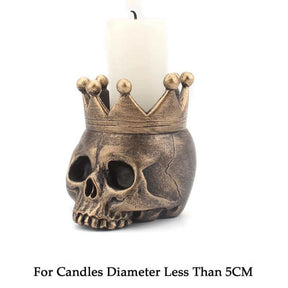 2Pcs Resin Skeleton Candle Holder for Party Halloween Decor