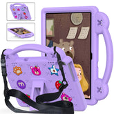 Strawberry Tablet Case with Handle Shoulder Strap for Huawei MediaPad T5 10.1 inch Tab P10-LightPurple