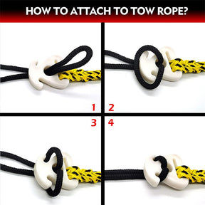 Durable Tow Ropes Water Sports Connector for Hauling Pulling Tubes-YellowBlack