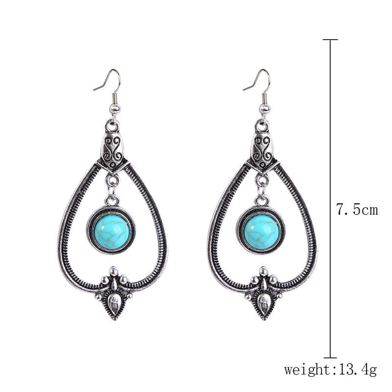 Turquoise Vintage Drop Dangle Earrings for Women-A