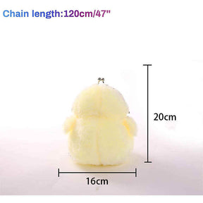 Women Cute Chick Plush Crossbody Bag Chic Small Cell Phone Wallet For Girls-Black