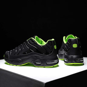 Mens Mesh Air Cushion Sneakers Outdoor Running Shoes-Black Green