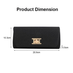Elegant Fashion Clutch Purses Magnetic Square Bag for Womens-Black