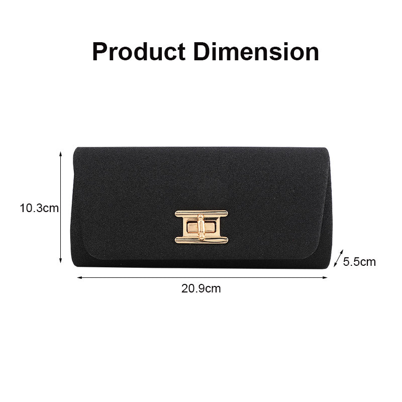 Elegant Fashion Clutch Purses Magnetic Square Bag for Womens-Black