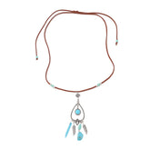 Turquoise Pendant Suede Necklace for Women-2